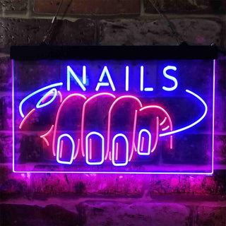 ADVPRO Nails Fingers Display Dual Color LED Neon Sign st6-i3810 - Red & Blue