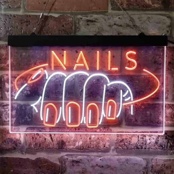 ADVPRO Nails Fingers Display Dual Color LED Neon Sign st6-i3810 - White & Orange