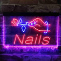 ADVPRO Nails Flower Display Dual Color LED Neon Sign st6-i3811 - Blue & Red