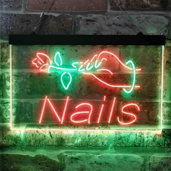 ADVPRO Nails Flower Display Dual Color LED Neon Sign st6-i3811 - Green & Red