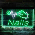 ADVPRO Nails Flower Display Dual Color LED Neon Sign st6-i3811 - White & Green