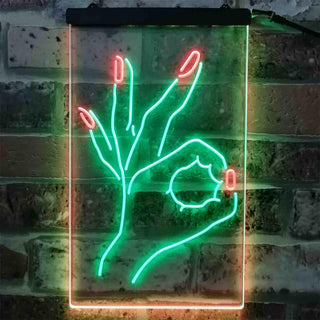 ADVPRO Okay Nails Beauty Salon  Dual Color LED Neon Sign st6-i3812 - Green & Red