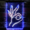 ADVPRO Okay Nails Beauty Salon  Dual Color LED Neon Sign st6-i3812 - White & Blue