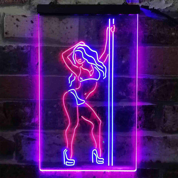 ADVPRO Stripper Dancer Pub Club  Dual Color LED Neon Sign st6-i3813 - Blue & Red