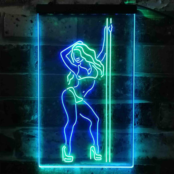 ADVPRO Stripper Dancer Pub Club  Dual Color LED Neon Sign st6-i3813 - Green & Blue