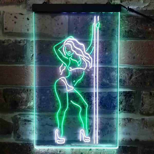 ADVPRO Stripper Dancer Pub Club  Dual Color LED Neon Sign st6-i3813 - White & Green