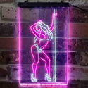 ADVPRO Stripper Dancer Pub Club  Dual Color LED Neon Sign st6-i3813 - White & Purple
