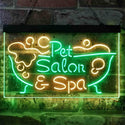 ADVPRO Pet Salon Spa Dog Cat Grooming Dual Color LED Neon Sign st6-i3814 - Green & Yellow