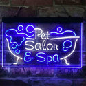 ADVPRO Pet Salon Spa Dog Cat Grooming Dual Color LED Neon Sign st6-i3814 - White & Blue