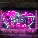 ADVPRO Pet Salon Spa Dog Cat Grooming Dual Color LED Neon Sign st6-i3814 - White & Purple