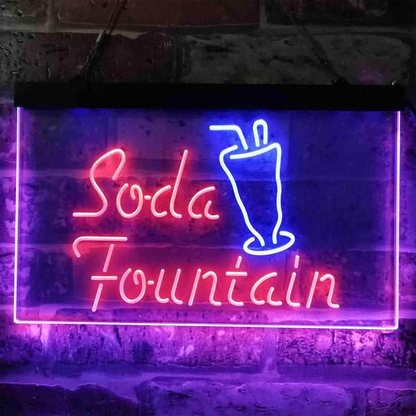 ADVPRO Soda Fountain Cafe Dual Color LED Neon Sign st6-i3816 - Blue & Red