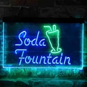 ADVPRO Soda Fountain Cafe Dual Color LED Neon Sign st6-i3816 - Green & Blue