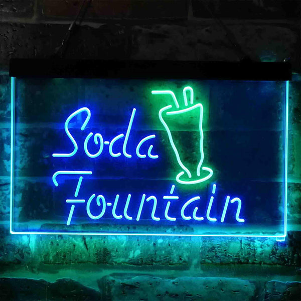 ADVPRO Soda Fountain Cafe Dual Color LED Neon Sign st6-i3816 - Green & Blue