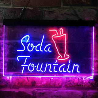 ADVPRO Soda Fountain Cafe Dual Color LED Neon Sign st6-i3816 - Red & Blue
