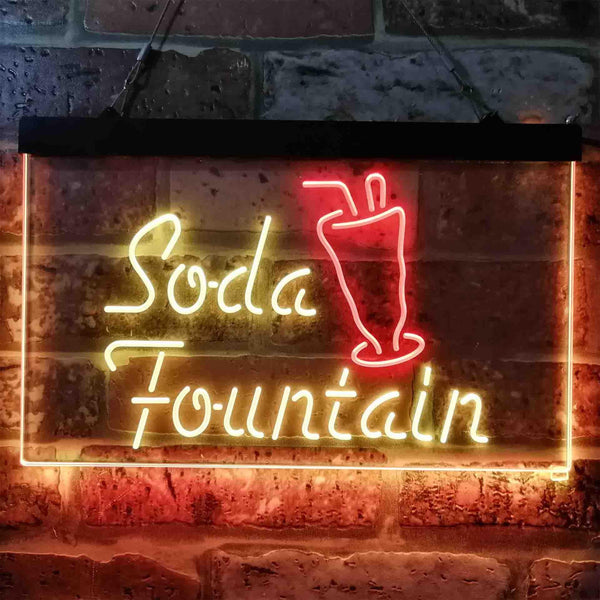 ADVPRO Soda Fountain Cafe Dual Color LED Neon Sign st6-i3816 - Red & Yellow