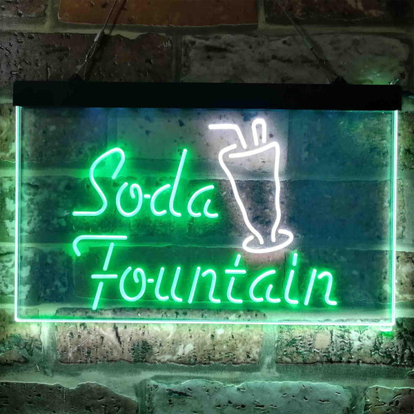 ADVPRO Soda Fountain Cafe Dual Color LED Neon Sign st6-i3816 - White & Green