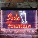 ADVPRO Soda Fountain Cafe Dual Color LED Neon Sign st6-i3816 - White & Orange