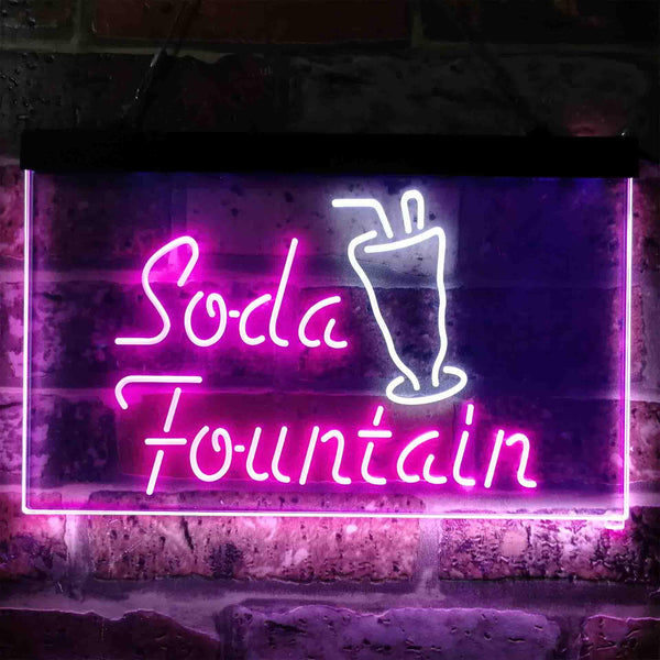 ADVPRO Soda Fountain Cafe Dual Color LED Neon Sign st6-i3816 - White & Purple