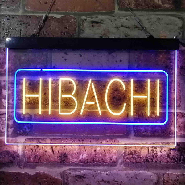ADVPRO Hibachi Fire Bowl Food Dual Color LED Neon Sign st6-i3818 - Blue & Yellow
