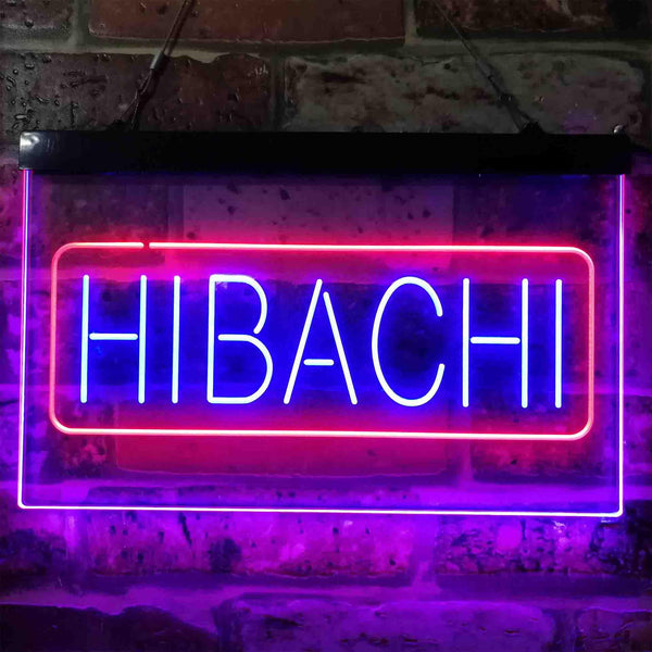 ADVPRO Hibachi Fire Bowl Food Dual Color LED Neon Sign st6-i3818 - Red & Blue