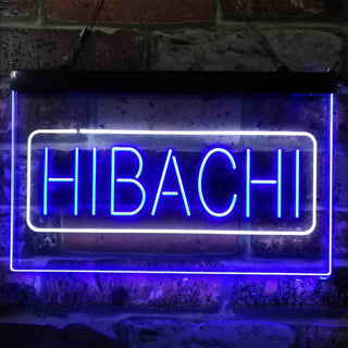 ADVPRO Hibachi Fire Bowl Food Dual Color LED Neon Sign st6-i3818 - White & Blue