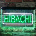 ADVPRO Hibachi Fire Bowl Food Dual Color LED Neon Sign st6-i3818 - White & Green