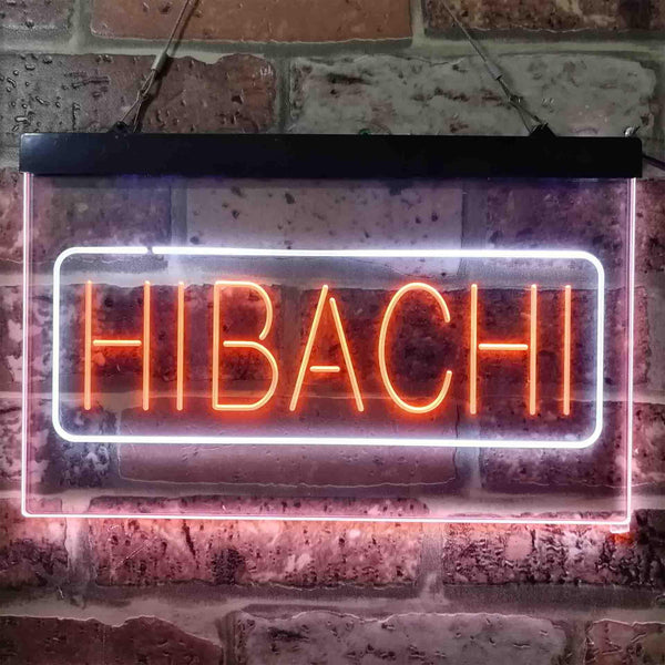 ADVPRO Hibachi Fire Bowl Food Dual Color LED Neon Sign st6-i3818 - White & Orange