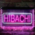 ADVPRO Hibachi Fire Bowl Food Dual Color LED Neon Sign st6-i3818 - White & Purple