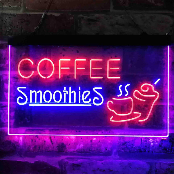 ADVPRO Coffee Smoothies Dual Color LED Neon Sign st6-i3819 - Blue & Red