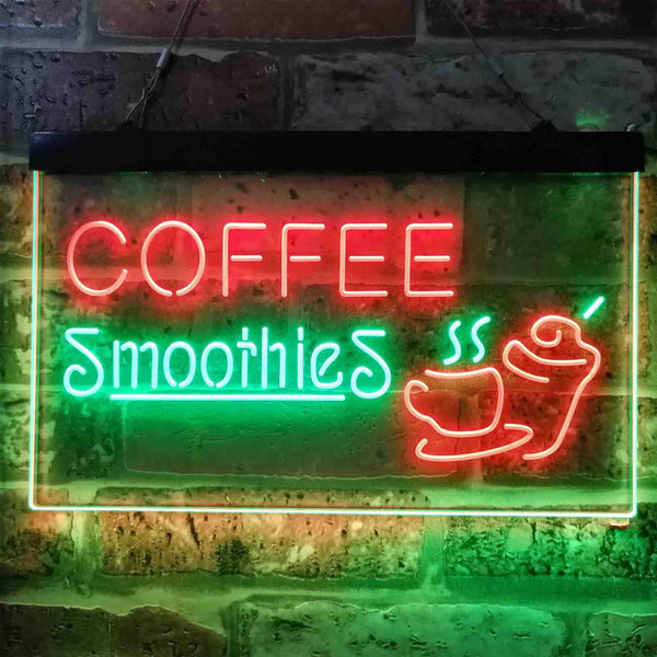 ADVPRO Coffee Smoothies Dual Color LED Neon Sign st6-i3819 - Green & Red