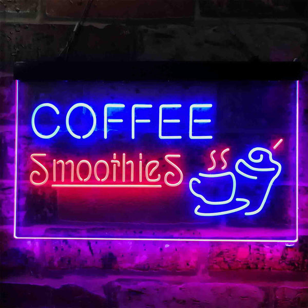 ADVPRO Coffee Smoothies Dual Color LED Neon Sign st6-i3819 - Red & Blue