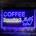 ADVPRO Coffee Smoothies Dual Color LED Neon Sign st6-i3819 - White & Blue