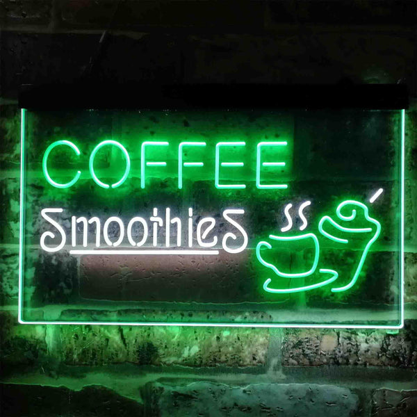 ADVPRO Coffee Smoothies Dual Color LED Neon Sign st6-i3819 - White & Green