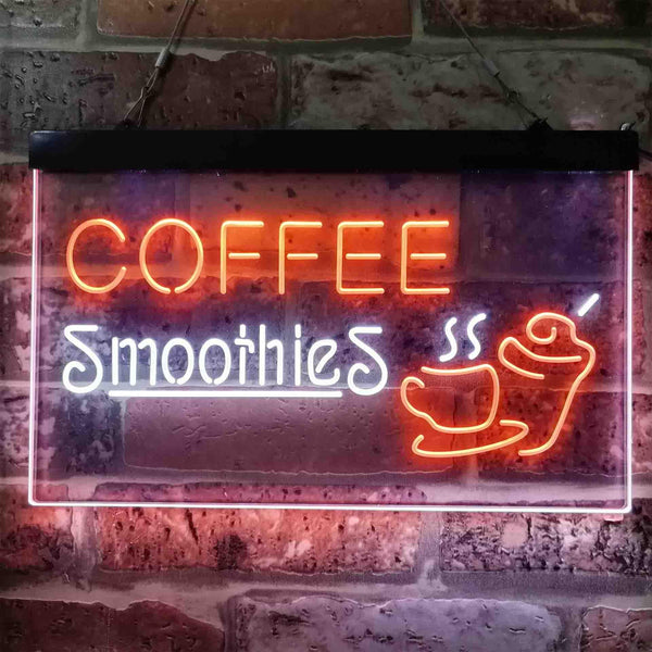 ADVPRO Coffee Smoothies Dual Color LED Neon Sign st6-i3819 - White & Orange