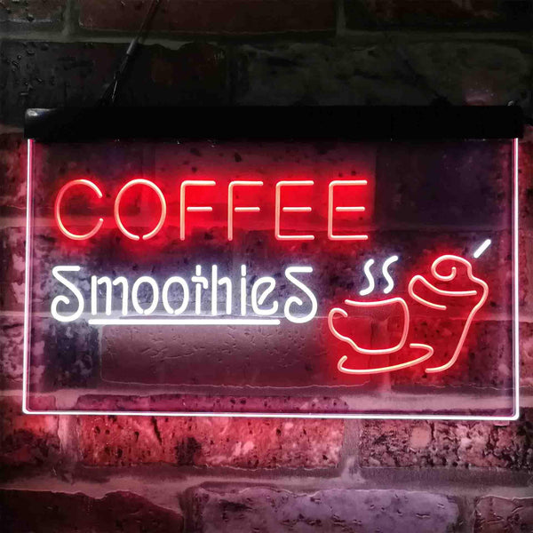 ADVPRO Coffee Smoothies Dual Color LED Neon Sign st6-i3819 - White & Red