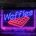 ADVPRO Waffles Snack Cafe Dual Color LED Neon Sign st6-i3820 - Blue & Red