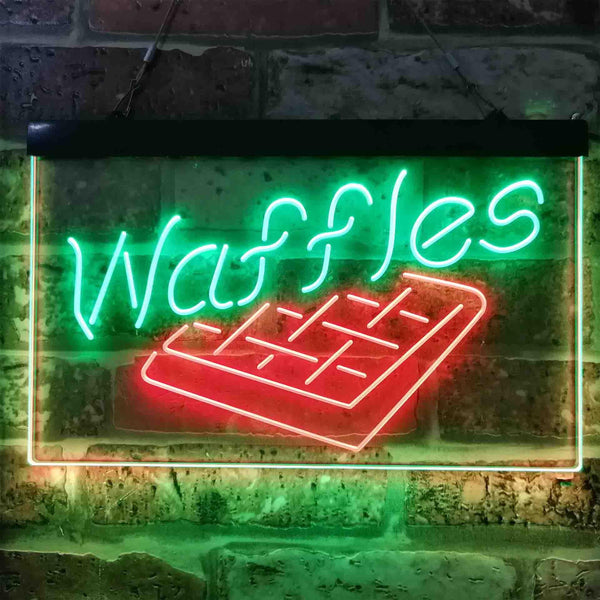 ADVPRO Waffles Snack Cafe Dual Color LED Neon Sign st6-i3820 - Green & Red
