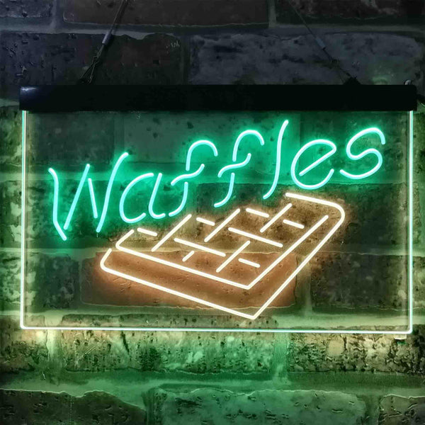 ADVPRO Waffles Snack Cafe Dual Color LED Neon Sign st6-i3820 - Green & Yellow