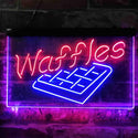 ADVPRO Waffles Snack Cafe Dual Color LED Neon Sign st6-i3820 - Red & Blue