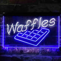 ADVPRO Waffles Snack Cafe Dual Color LED Neon Sign st6-i3820 - White & Blue