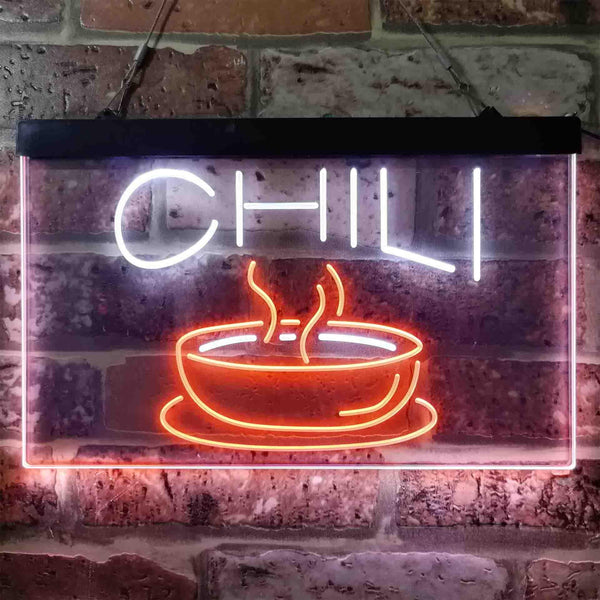 ADVPRO Chili Cafe Shop Dual Color LED Neon Sign st6-i3821 - White & Orange
