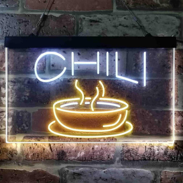 ADVPRO Chili Cafe Shop Dual Color LED Neon Sign st6-i3821 - White & Yellow