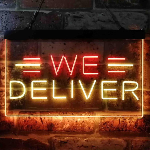 ADVPRO We Delivery Shop Display Dual Color LED Neon Sign st6-i3822 - Red & Yellow