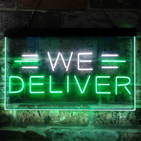 ADVPRO We Delivery Shop Display Dual Color LED Neon Sign st6-i3822 - White & Green