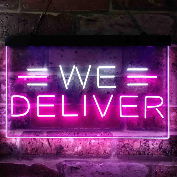 ADVPRO We Delivery Shop Display Dual Color LED Neon Sign st6-i3822 - White & Purple