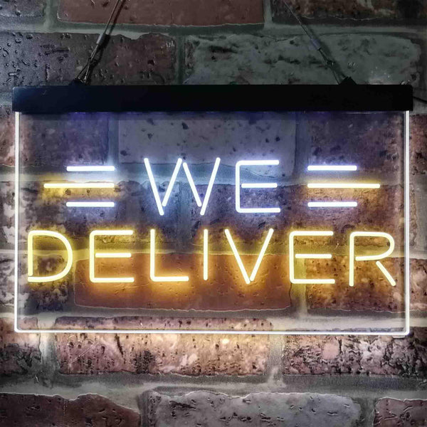ADVPRO We Delivery Shop Display Dual Color LED Neon Sign st6-i3822 - White & Yellow