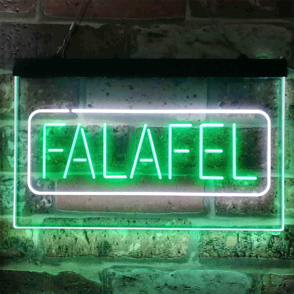 ADVPRO Falafel Middle East Street Food Dual Color LED Neon Sign st6-i3823 - White & Green