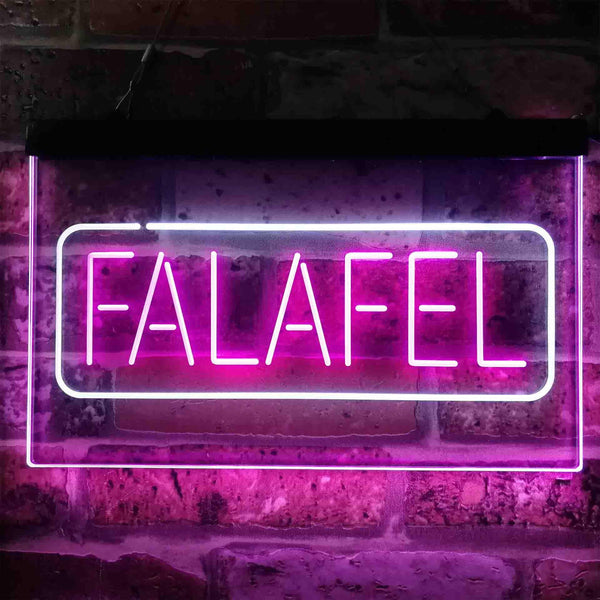 ADVPRO Falafel Middle East Street Food Dual Color LED Neon Sign st6-i3823 - White & Purple