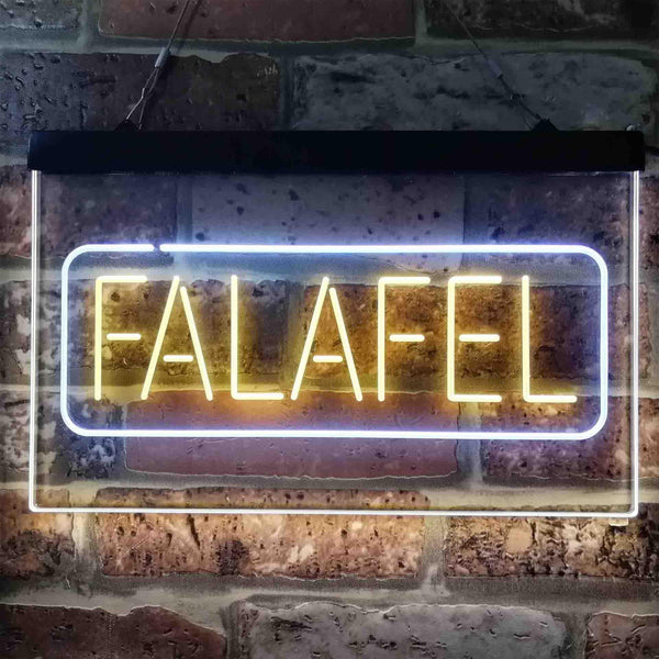 ADVPRO Falafel Middle East Street Food Dual Color LED Neon Sign st6-i3823 - White & Yellow