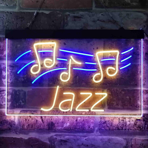 ADVPRO Jazz Live Music Dual Color LED Neon Sign st6-i3824 - Blue & Yellow